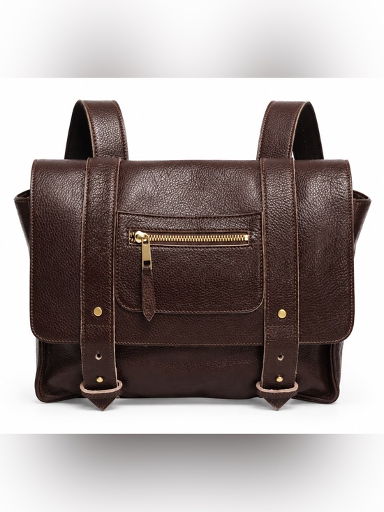 Vere Verto NWOT Repetto Brown Pebble Leather Convertible Backpack Messenger Bag main image 8